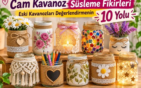 Cam Kavanoz Süsleme Fikirleri: Eski Kavanozları Değerlendirmenin 10 Yolu