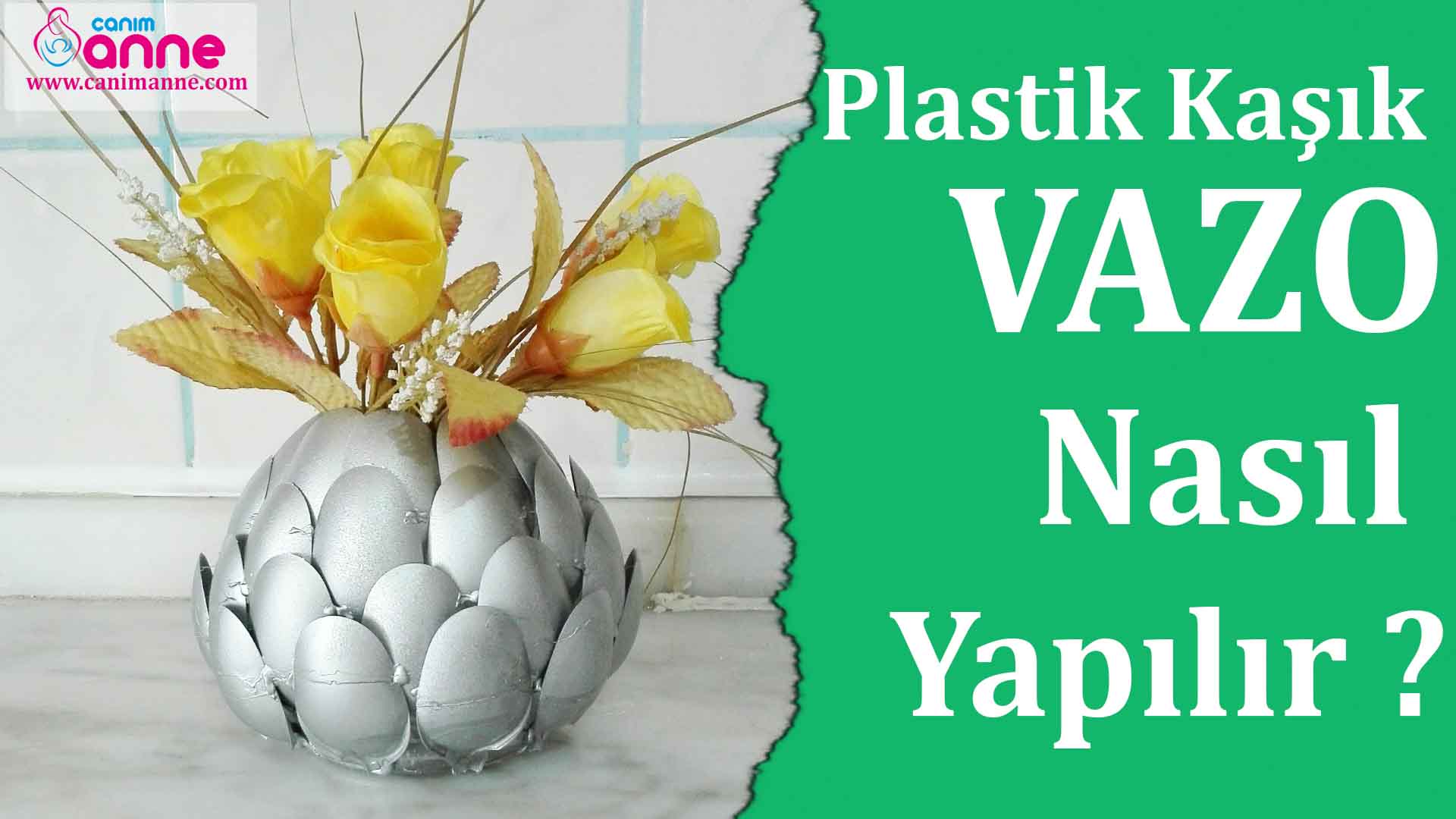 Plastik Kaşıktan Vazo Nasıl Yapılır – DIY – KENDİN YAP