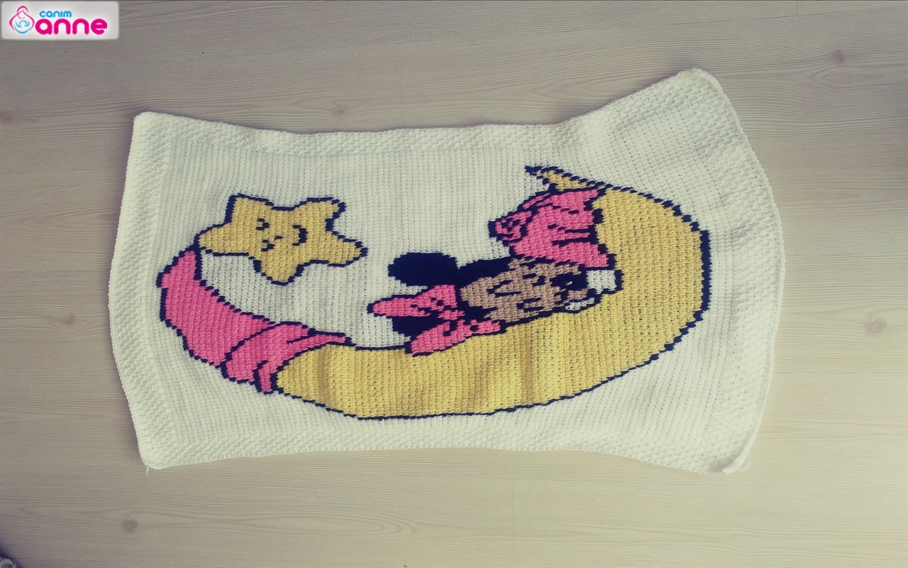 Minnie mouse bebek battaniye yapımı