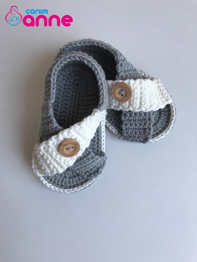 Çapraz bebek sandalet yapımı